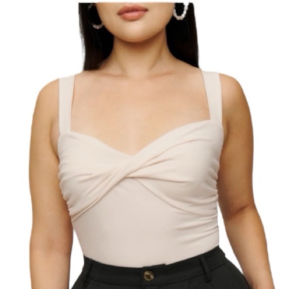 Reformation Jean Anine Knit Top in Ivory - Picture 1 of 8